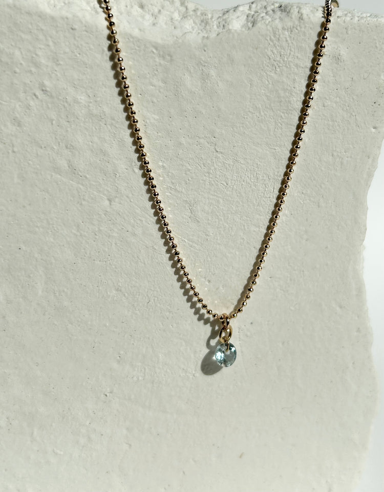 SINGLE DROP necklace with aquamarine
