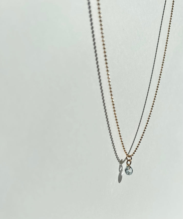 SINGLE DROP necklace with aquamarine