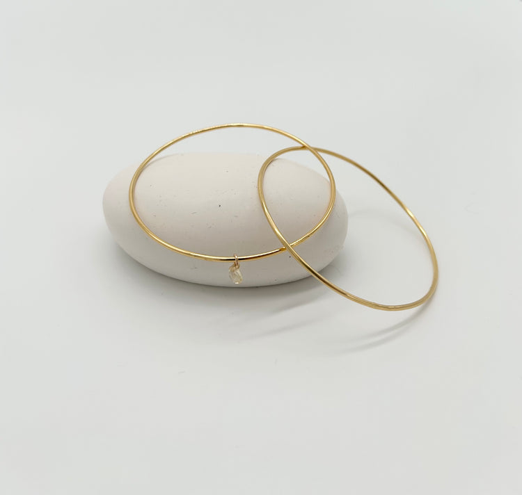 TOGETHER set of 2 bangles with citrine