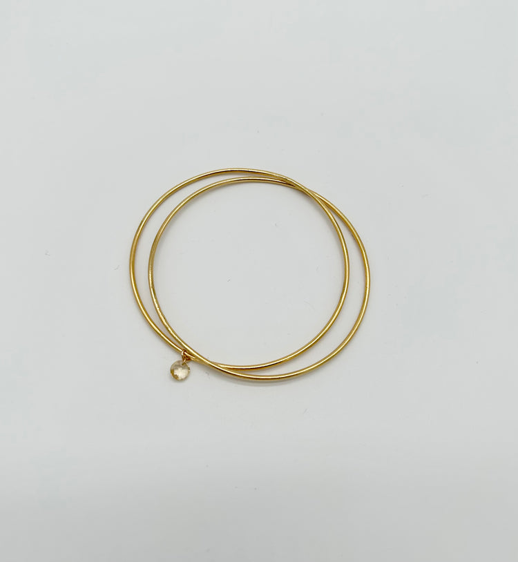 TOGETHER set of 2 bangles with citrine