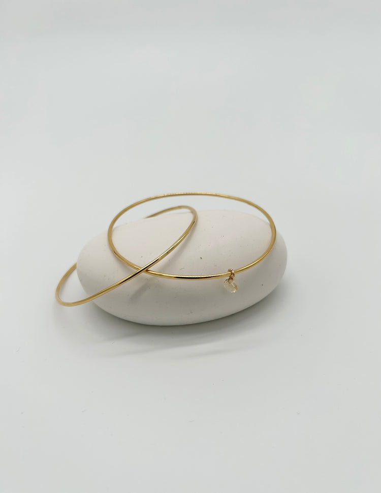 TOGETHER set of 2 bangles with citrine