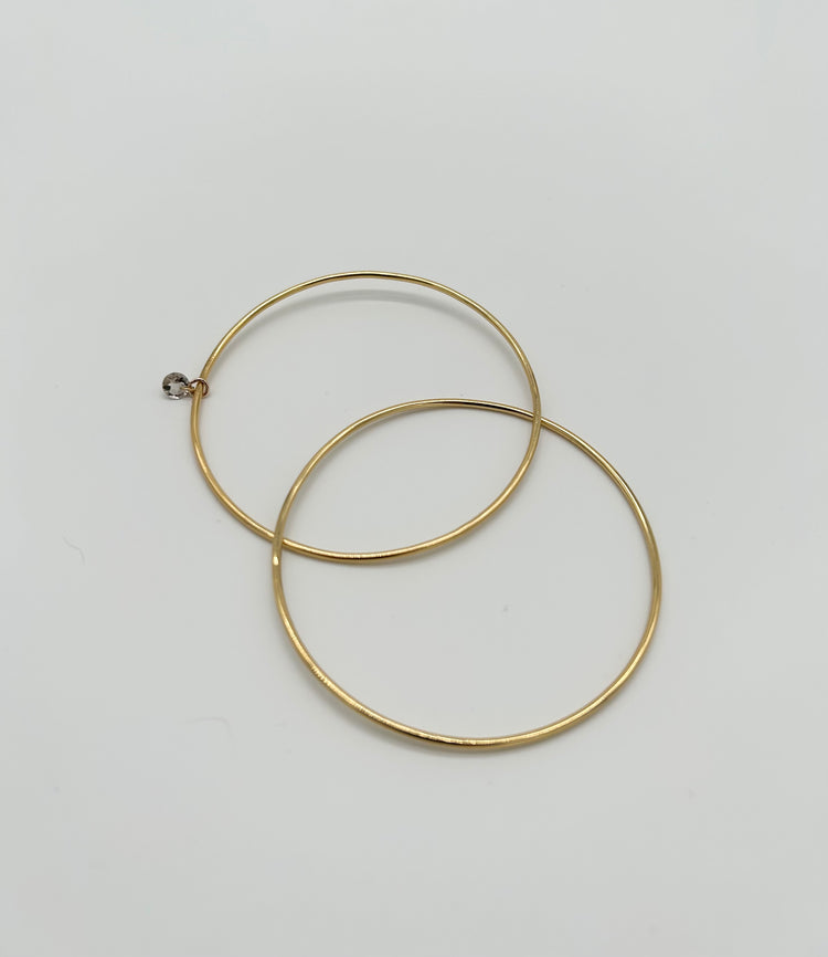 TOGETHER set of 2 bangles with smoky quartz