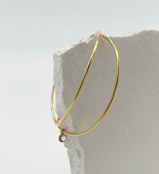 TOGETHER set of 2 bangles with smoky quartz