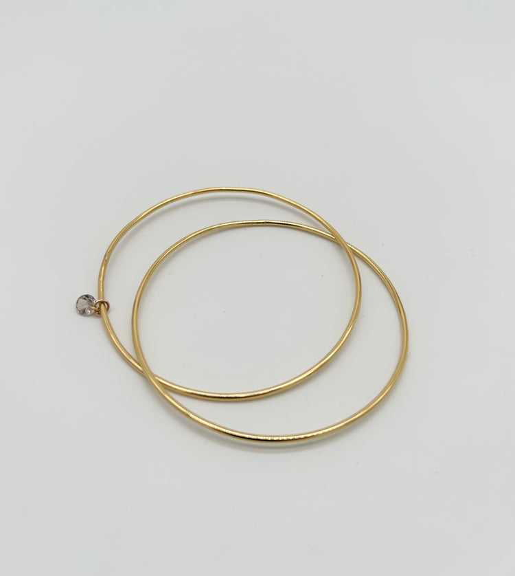 TOGETHER set of 2 bangles with smoky quartz