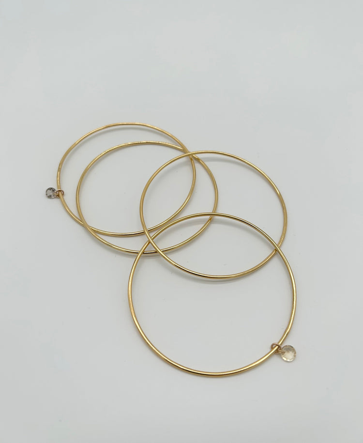 TOGETHER set of 2 bangles with citrine