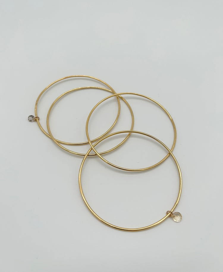 TOGETHER set of 2 bangles with smoky quartz