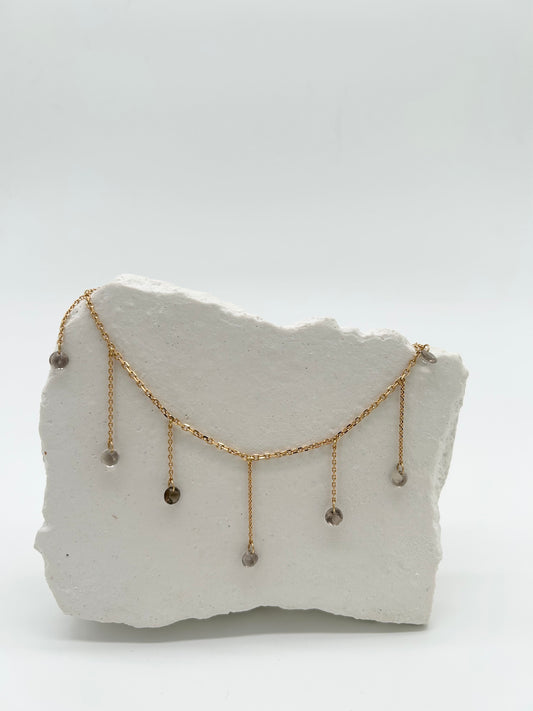 CASCADE chocker with smoky quartz