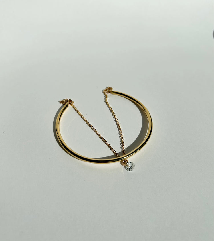 ENDLESS bracelet with chain and aquamarine