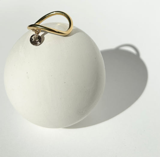 TEAR ring with smoky quartz