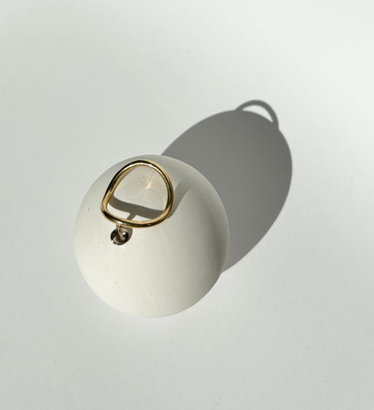 TEAR ring with smoky quartz