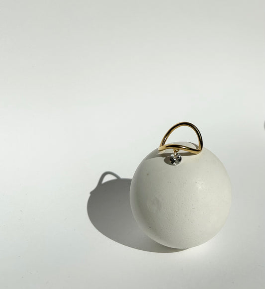 TEAR ring with aquamarine