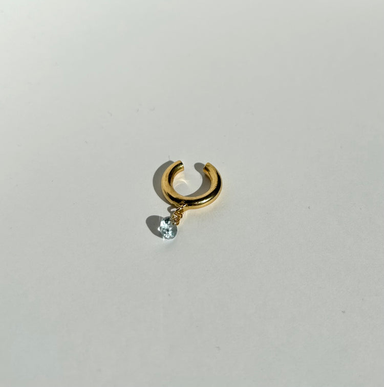 BABE earcuff with aquamarine