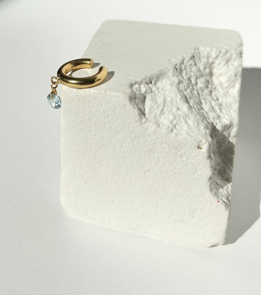 BABE earcuff with aquamarine