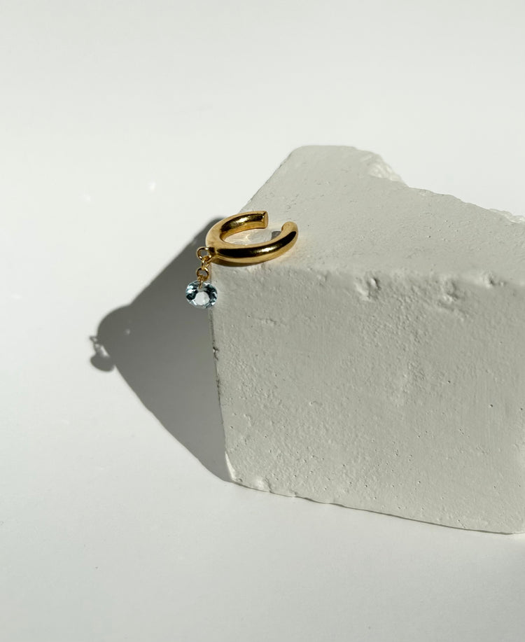BABE earcuff with aquamarine