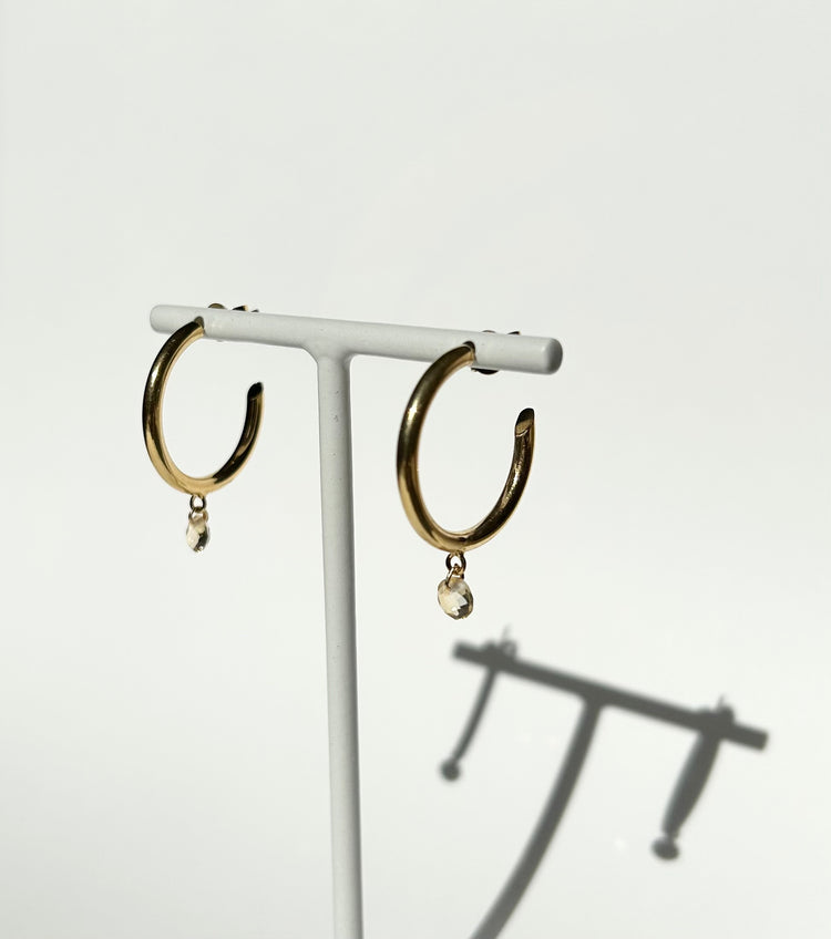 DREAMY DROPS medium hoops with citrines