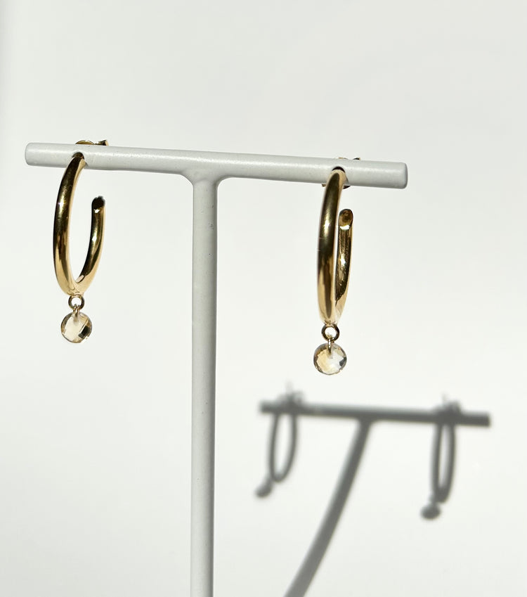 DREAMY DROPS medium hoops with citrines