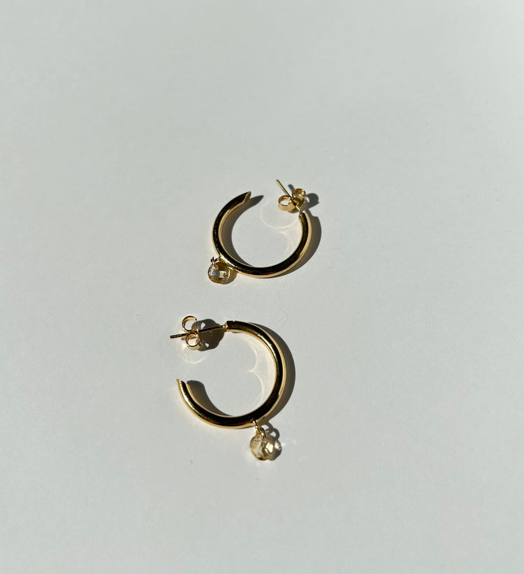 DREAMY DROPS medium hoops with citrines