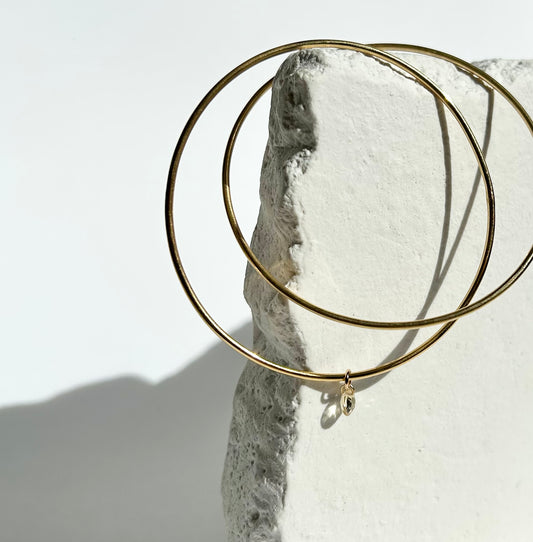 TOGETHER set of 2 bangles with citrine