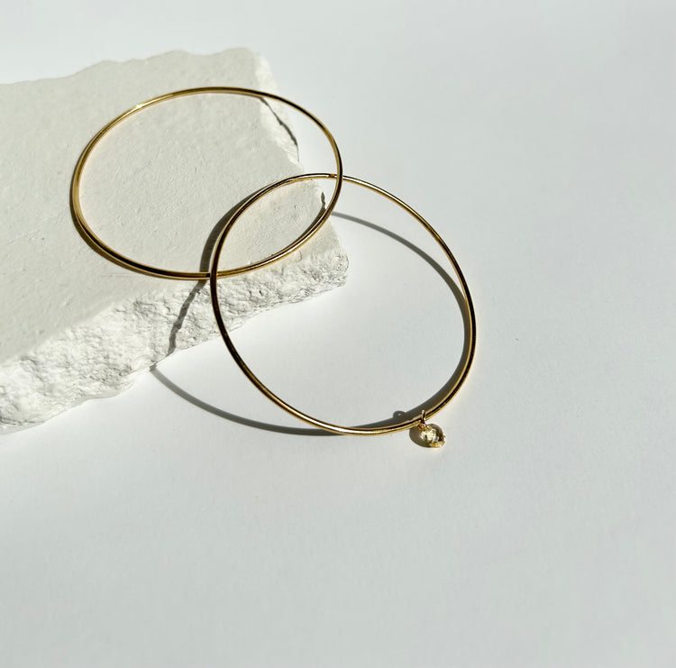 TOGETHER set of 2 bangles with citrine
