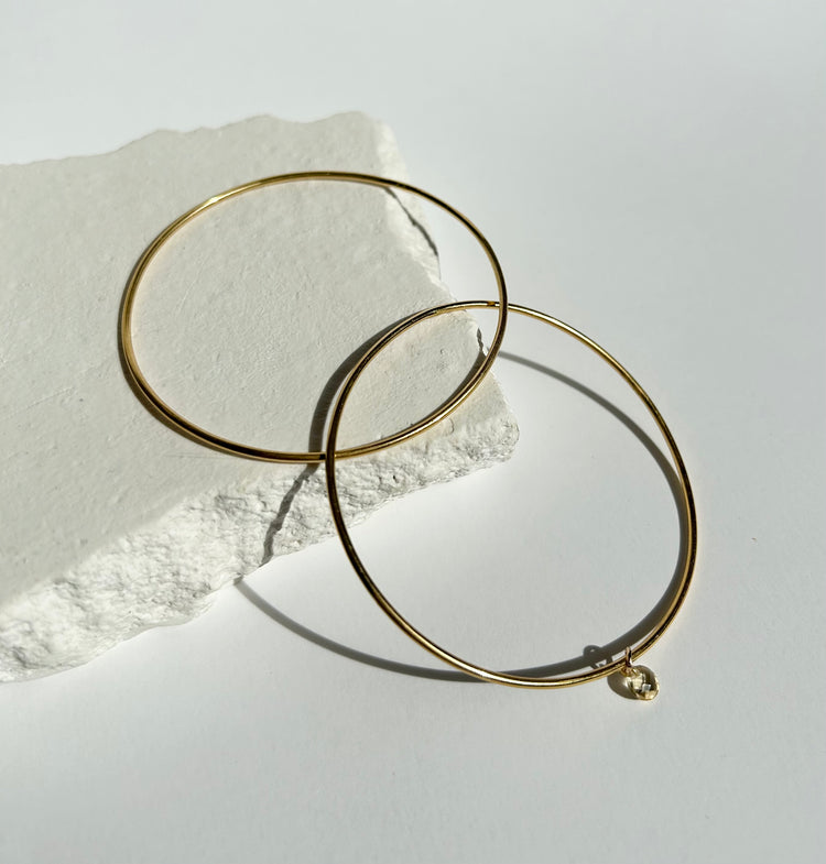 TOGETHER set of 2 bangles with citrine