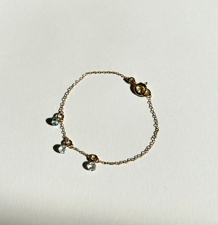 HARMONY chain bracelet with aquamarines