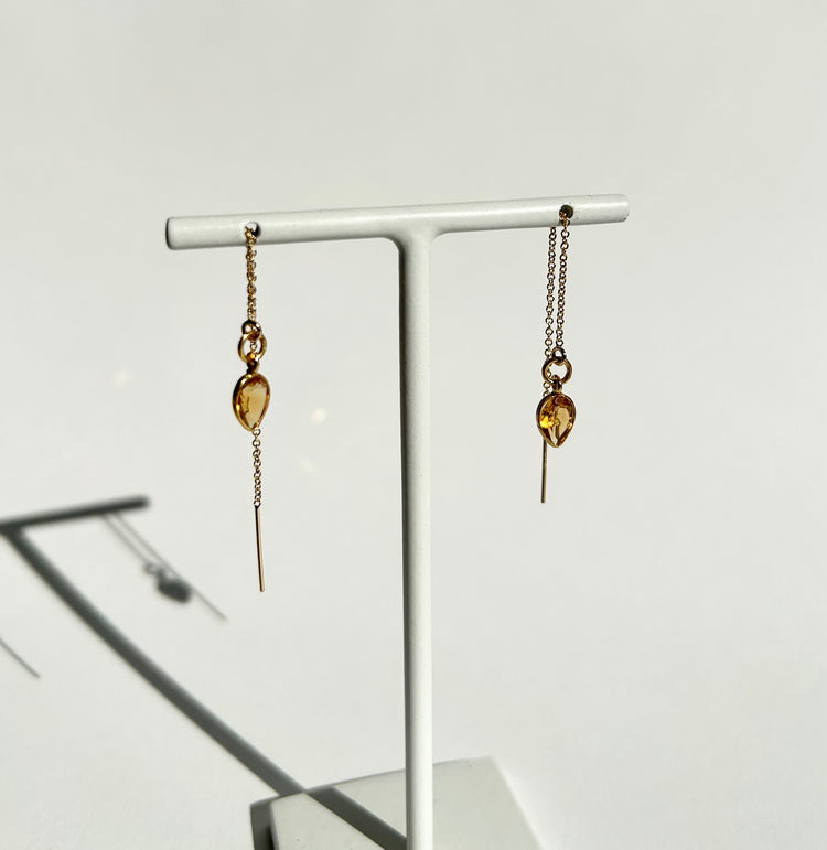 SEREINE chain earrings with citrines