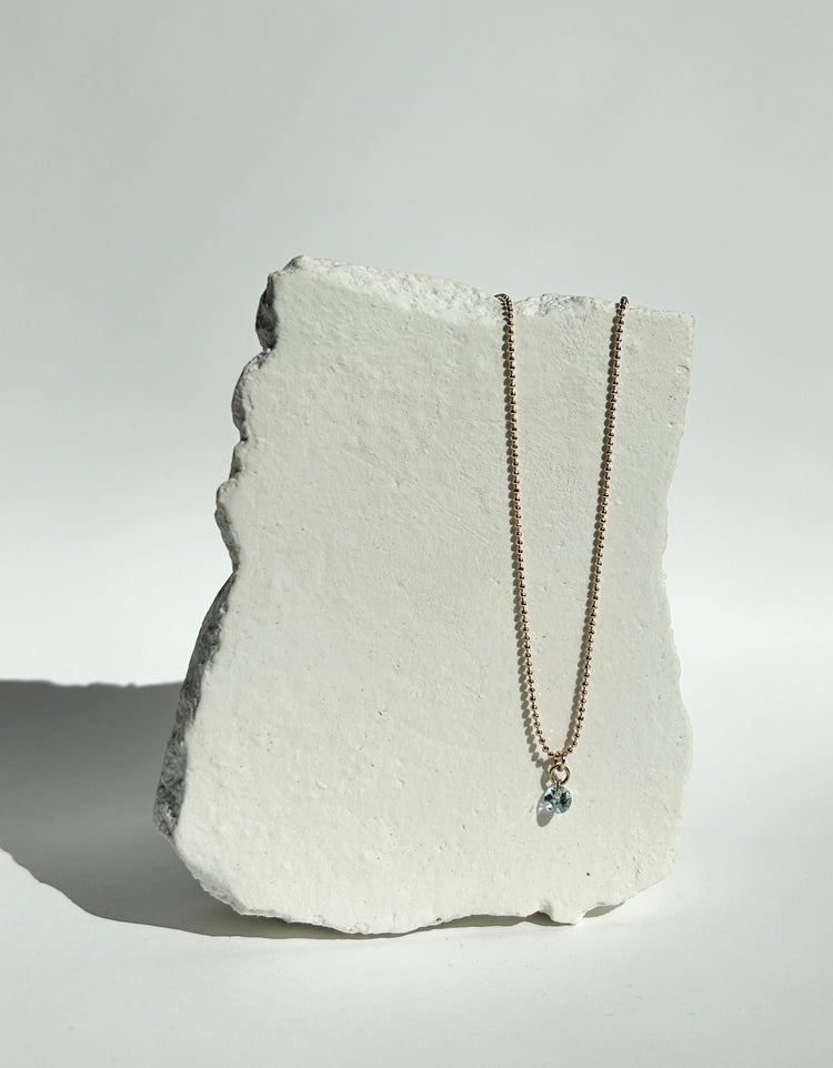 SINGLE DROP necklace with aquamarine