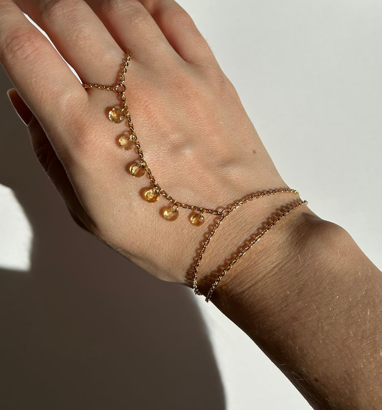 SPARKLE hand chain with citrines