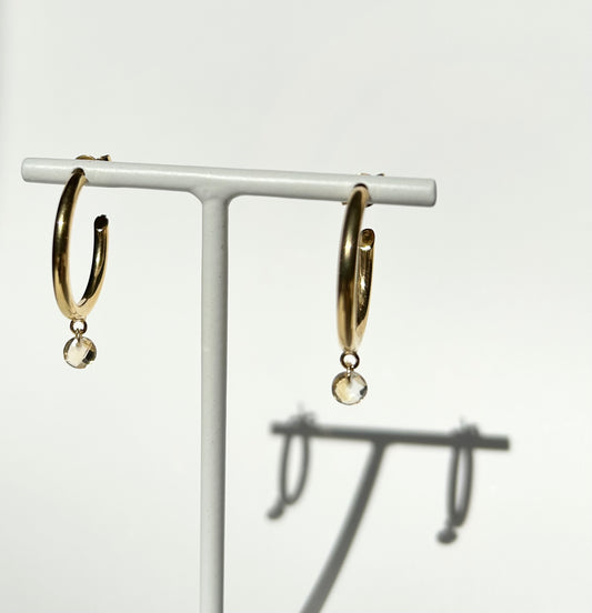 DREAMY DROPS medium hoops with citrines