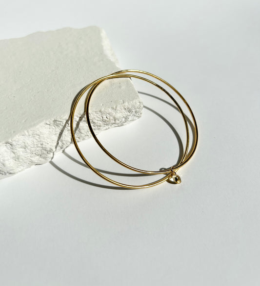 TOGETHER set of 2 bangles with citrine