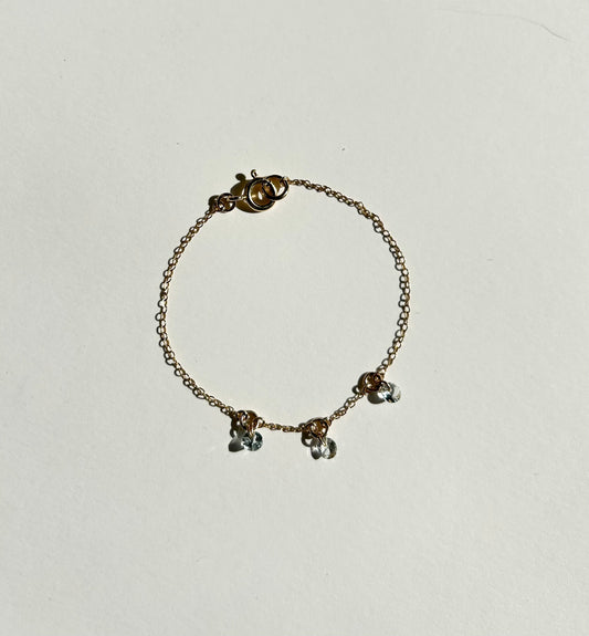 HARMONY chain bracelet with aquamarines