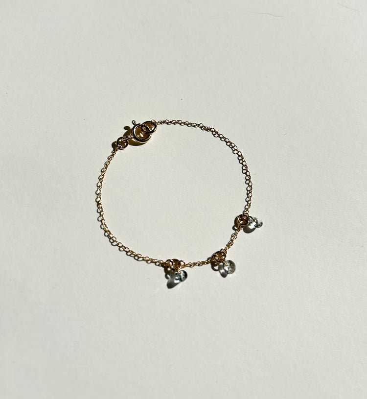 HARMONY chain bracelet with aquamarines